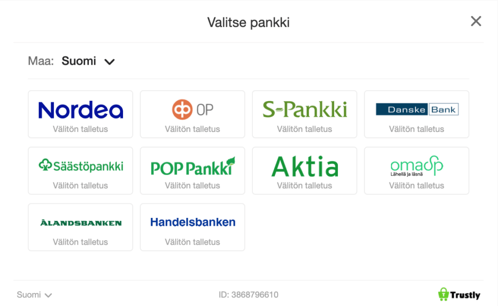 Suomalaiset pankit listattuna joita kasinot ilman rekisteröitymistä hyväksyvät